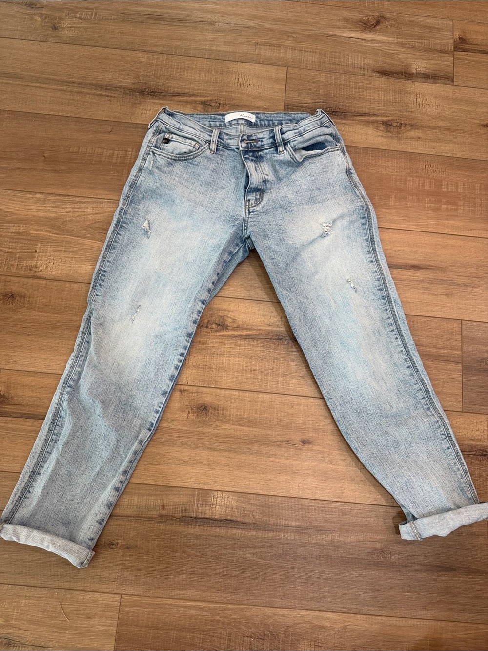 KanCan Faded Light Blue Distressed Boyfriend Jeans
